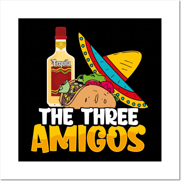 The Three Amigos  Cinco De Mayo Wall Art by Caskara